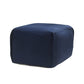 18" Blue Cotton Patchwork Pouf Ottoman