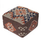 18" Brown Tribal Pouf Ottoman