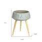 Gray Cement And Wood 81 Ounce Round Distressed Pot Planter With Stand