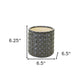 Set of Two Brown And Gray Clay 7 Ounce Geometric Round Pot Planters