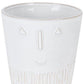 Set of Two White Porcelain 4 Ounce Abstract Face Pot Planters