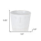 Set of Two White Porcelain 4 Ounce Abstract Face Pot Planters