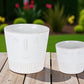White Set of Two Porcelain 4.4329 ounce Round Pot Planter