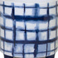 Set of Two Cobalt And White Ceramic 2 Ounce Round Footed Pot Planters