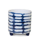 Set of Two Cobalt And White Ceramic 2 Ounce Round Footed Pot Planters