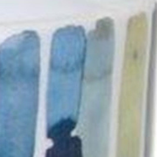 Set of Two Blue Terra Cotta And White Ceramic 2 Ounce Round Raised Pot Planters