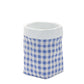 Set of Two Blue And White Cement 7 Ounce Gingham Pot Planters