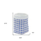 Set of Two Blue And White Cement 7 Ounce Gingham Pot Planters
