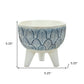 Set of Two Blue And White Polyresin Geometric Pot Planters