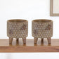 Set of Two Brown Polyresin 3 Ounce Bumble Bee Pot Planters