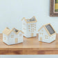 Set of Three White And Natural House Trio Pot Planters