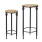 Set of Two 27" Black And Brown Round End Tables