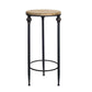 Set of Two 27" Black And Brown Round End Tables