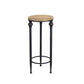 Set of Two 27" Black And Brown Round End Tables