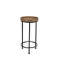 Set of Three 29" Black And Brown Round End Tables