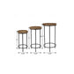 Set of Three 29" Black And Brown Round End Tables