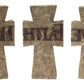Set of Three 11" Gray Cement Cross Statue Tabletop Sculpture