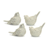 Set of Four Ivory Ceramic Bird Figurines