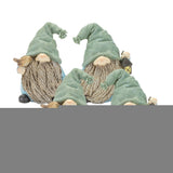 Set of Four Blue and Green Polyresin Gnomes