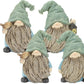 Set of Four Blue and Green Polyresin Gnomes