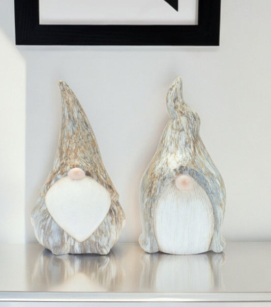 Set of Two 11" Terra Cotta Resin Figurine Tabletop Sculpture