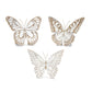 Set of Three 6" Brown And White Polyresin Butterfly Tabletop Sculpture
