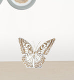 Set of Three 6" Brown And White Polyresin Butterfly Tabletop Sculpture