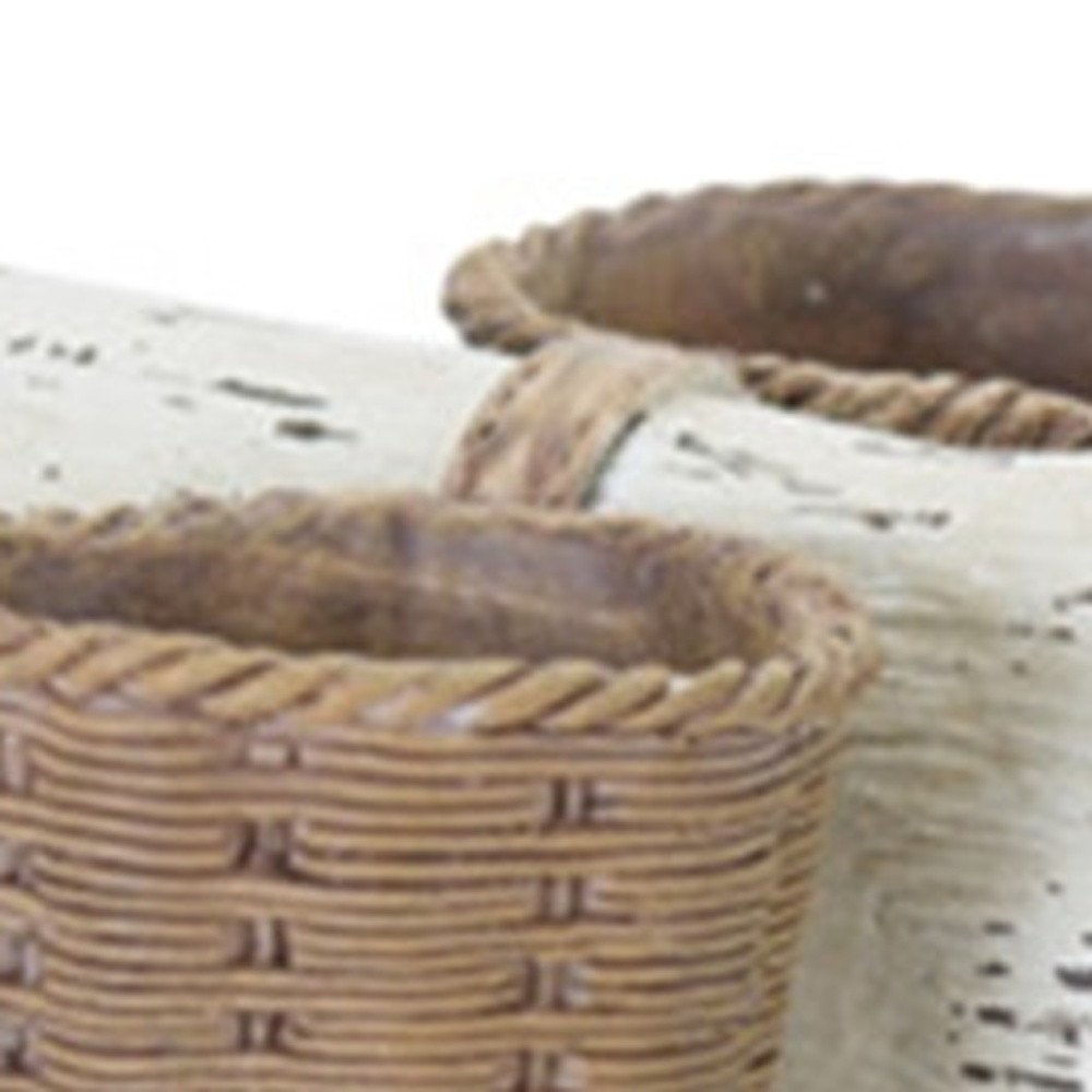 Set of Four Black And White Polyresin Farm Animal Figurines With Vases