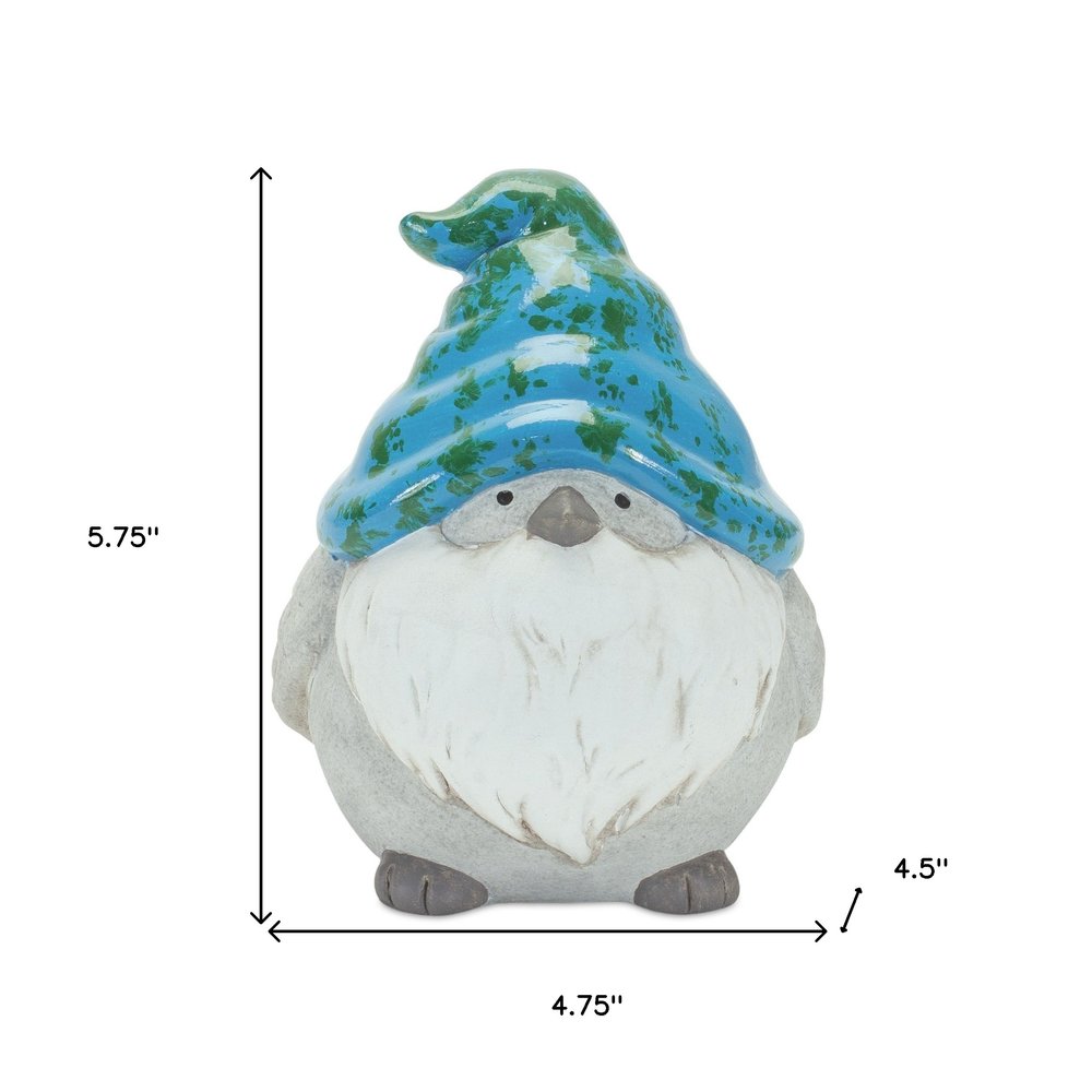 Set of Six Gray Terracotta Wildlife Gnomes