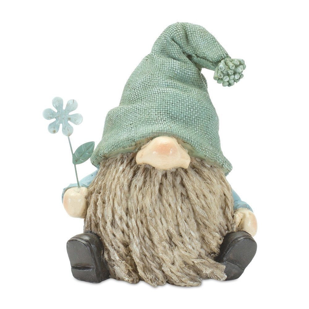 Set of Four Brown And Green Polyresin Gnomes