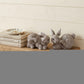 Set of Four 4" Gray and Brown Polyresin Rabbit Figurine Tabletop Sculpture