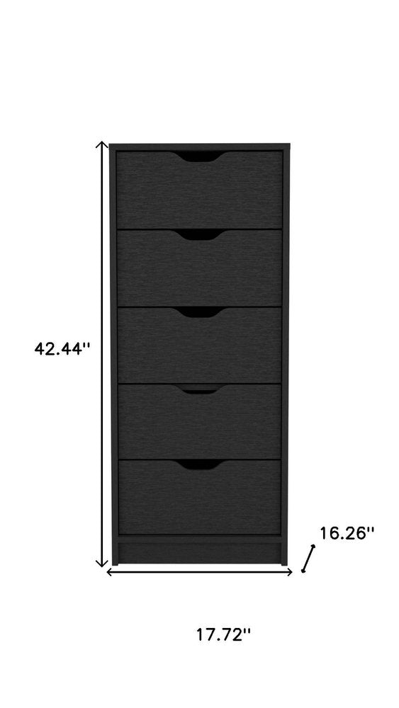 18" White Five Drawer Dresser