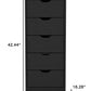 18" White Five Drawer Dresser