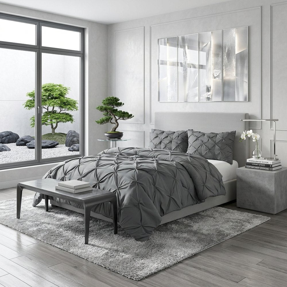 Gray King Microfiber Washable Microfiber Down Alternative Comforter