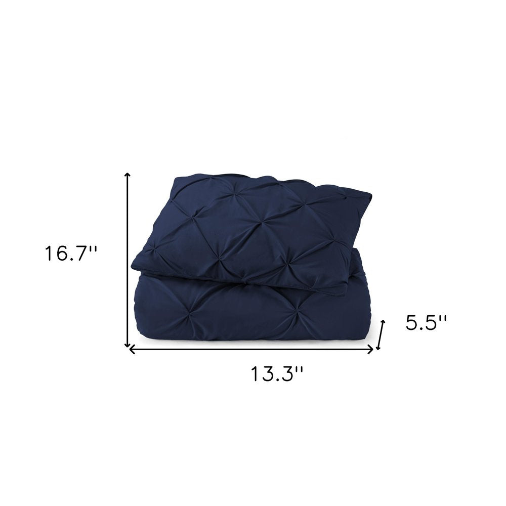 Navy Blue Twin Microfiber Washable Microfiber Down Alternative Comforter