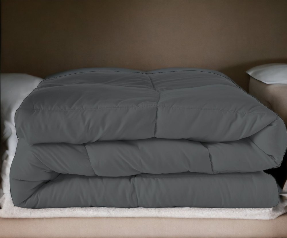 Gray Queen Microfiber Washable Microfiber Down Alternative Comforter