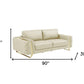 Two Piece Indoor Beige Italian Leather Five Person Seating Set