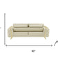 Two Piece Indoor Beige Italian Leather Five Person Seating Set