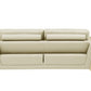 Two Piece Indoor Beige Italian Leather Five Person Seating Set