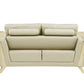 Two Piece Indoor Beige Italian Leather Five Person Seating Set