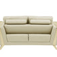 Two Piece Indoor Beige Italian Leather Five Person Seating Set