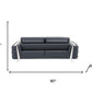 Three Piece Indoor Dark Gray Italian Leather Six Person Seating Set