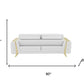 Three Piece Indoor White Italian Leather Six Person Seating Set