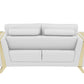 Three Piece Indoor White Italian Leather Six Person Seating Set