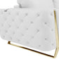 Two Piece Indoor White Italian Leather Five Person Seating Set
