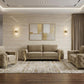 Three Piece Indoor Beige Velvet Six Person Seating Set