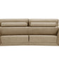Three Piece Indoor Beige Velvet Six Person Seating Set