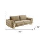 Two Piece Indoor Beige Velvet Five Person Seating Set