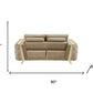 Two Piece Indoor Beige Velvet Five Person Seating Set