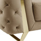Two Piece Indoor Beige Velvet Five Person Seating Set